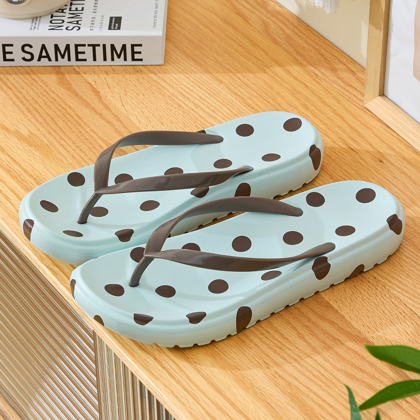 Home Outdoor Bathroom - New Ladies Cool Slippers Polka Dot