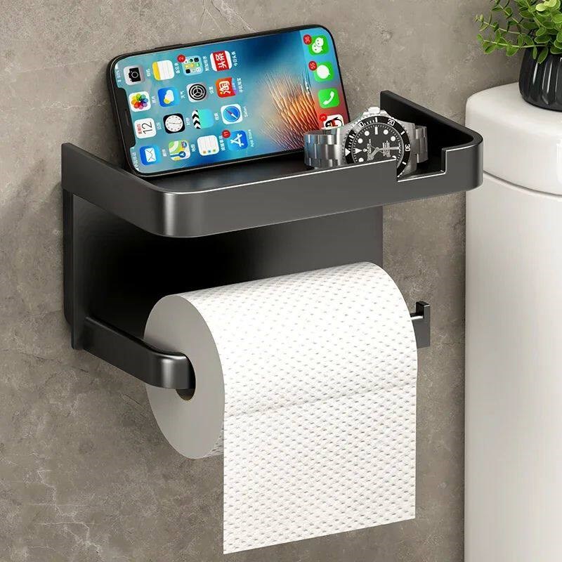 Home Bathroom Paper Towel Holder - Plastic Toilet Paper Holder Storage Rack