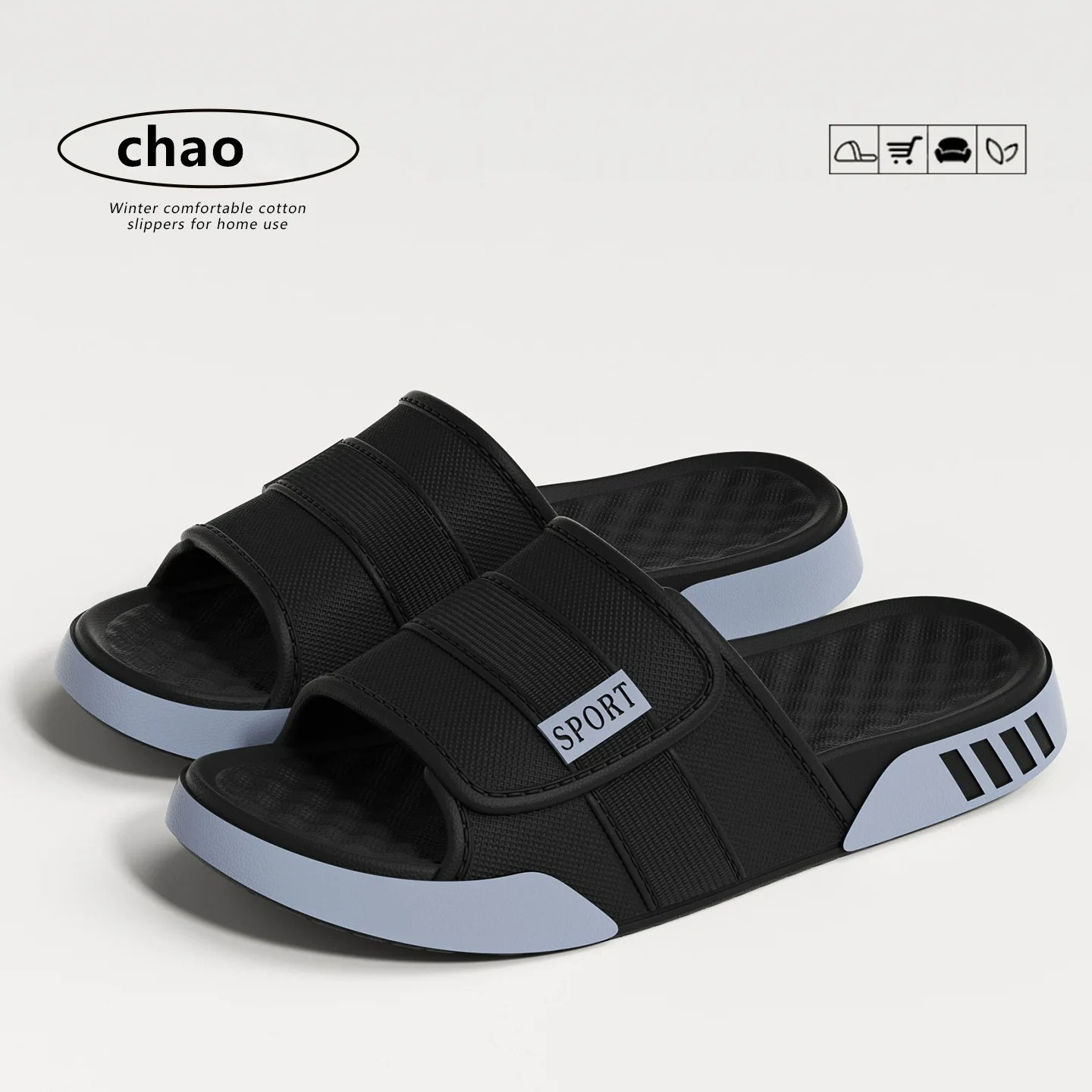 Home Bathroom Wear - EVA Men's Slip-On Shoes Comfortable Home