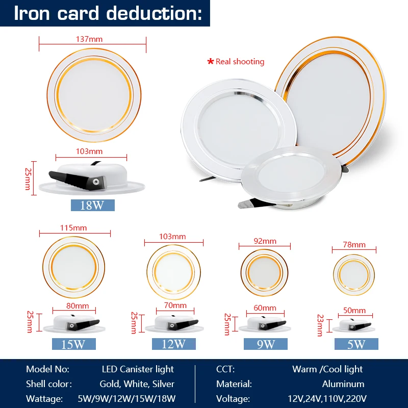 10pcs/lot Led Downlight  AC 22 - огляд і ціна Home Of The Year Bathroom