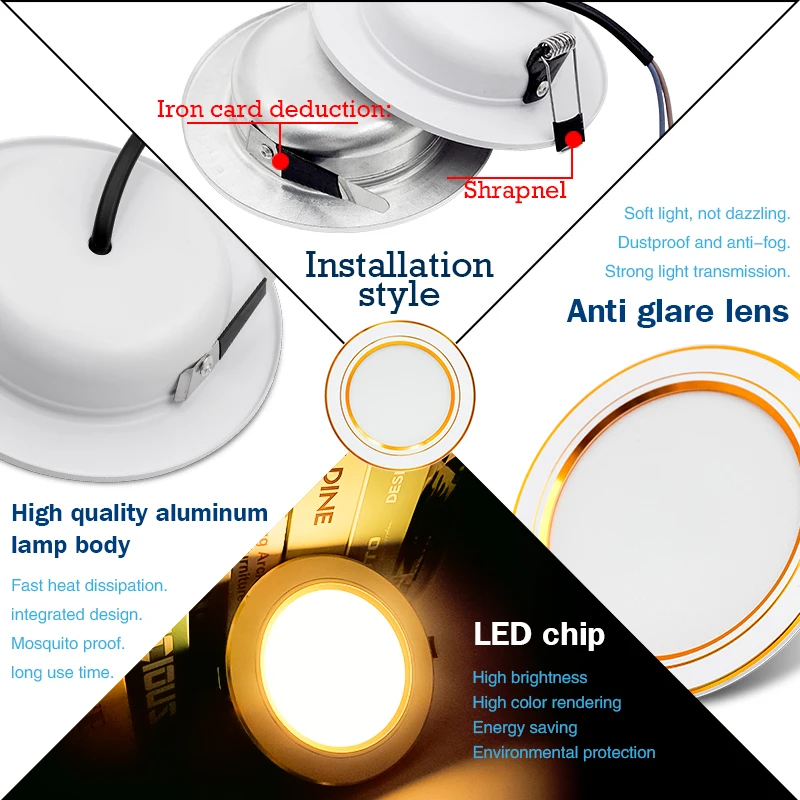 10pcs/lot Led Downlight  AC 22 - огляд і ціна Home Of The Year Bathroom
