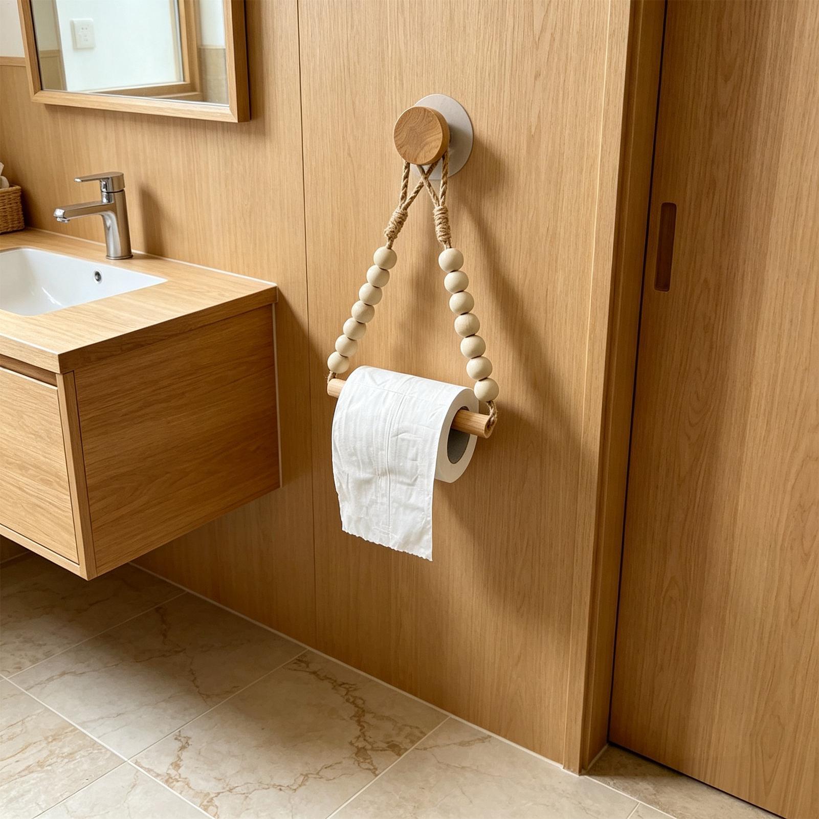 Toilet Paper Holder Wood Bead  - огляд і ціна Home Bathroom Paper Towel Holder