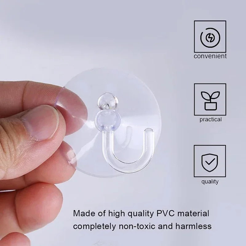 10/5Pcs Suction Cup Hooks Stro - огляд і ціна Home Bathroom Glass