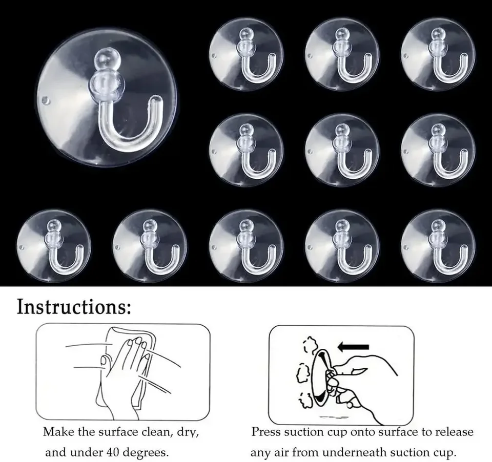 10/5Pcs Suction Cup Hooks Stro - огляд і ціна Home Bathroom Glass