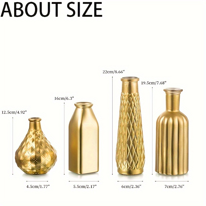 Golden Glass Vase, Cylindrical - огляд і ціна Home Bathroom Glass