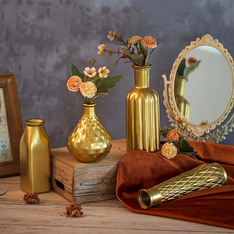Golden Glass Vase, Cylindrical - огляд і ціна Home Bathroom Glass