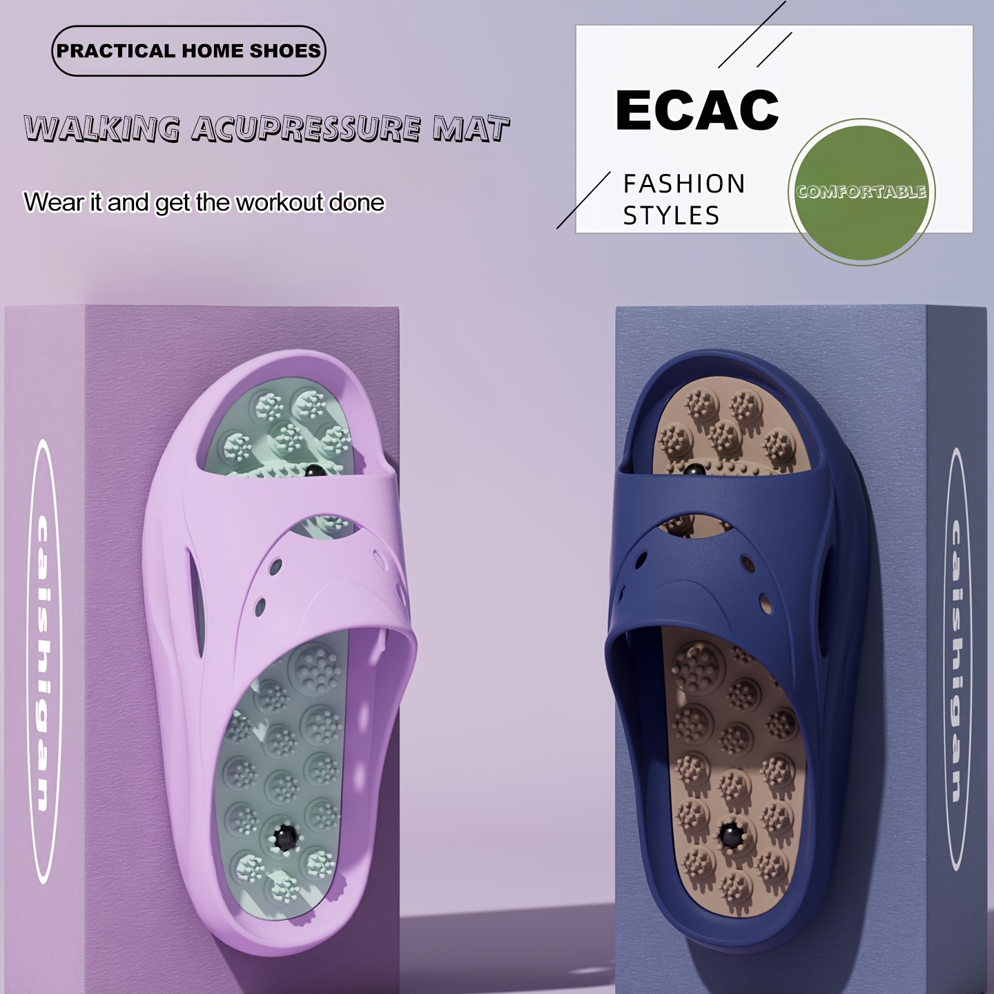 Women Men EVA Massage Slippers - огляд і ціна Home Outdoor Bathroom