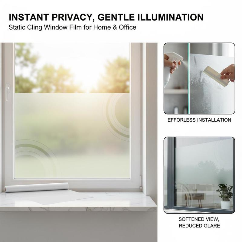 Frosted Window Cover 23.6 in x - огляд і ціна Home Bathroom Glass