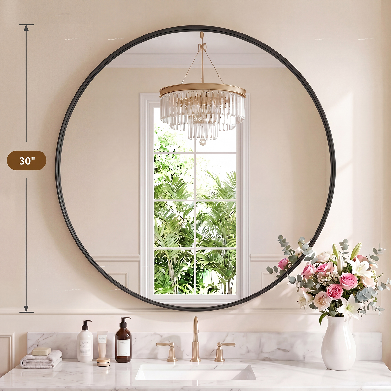 JHK Groove Gold Round Vanity F - огляд і ціна Home Bathroom Glass
