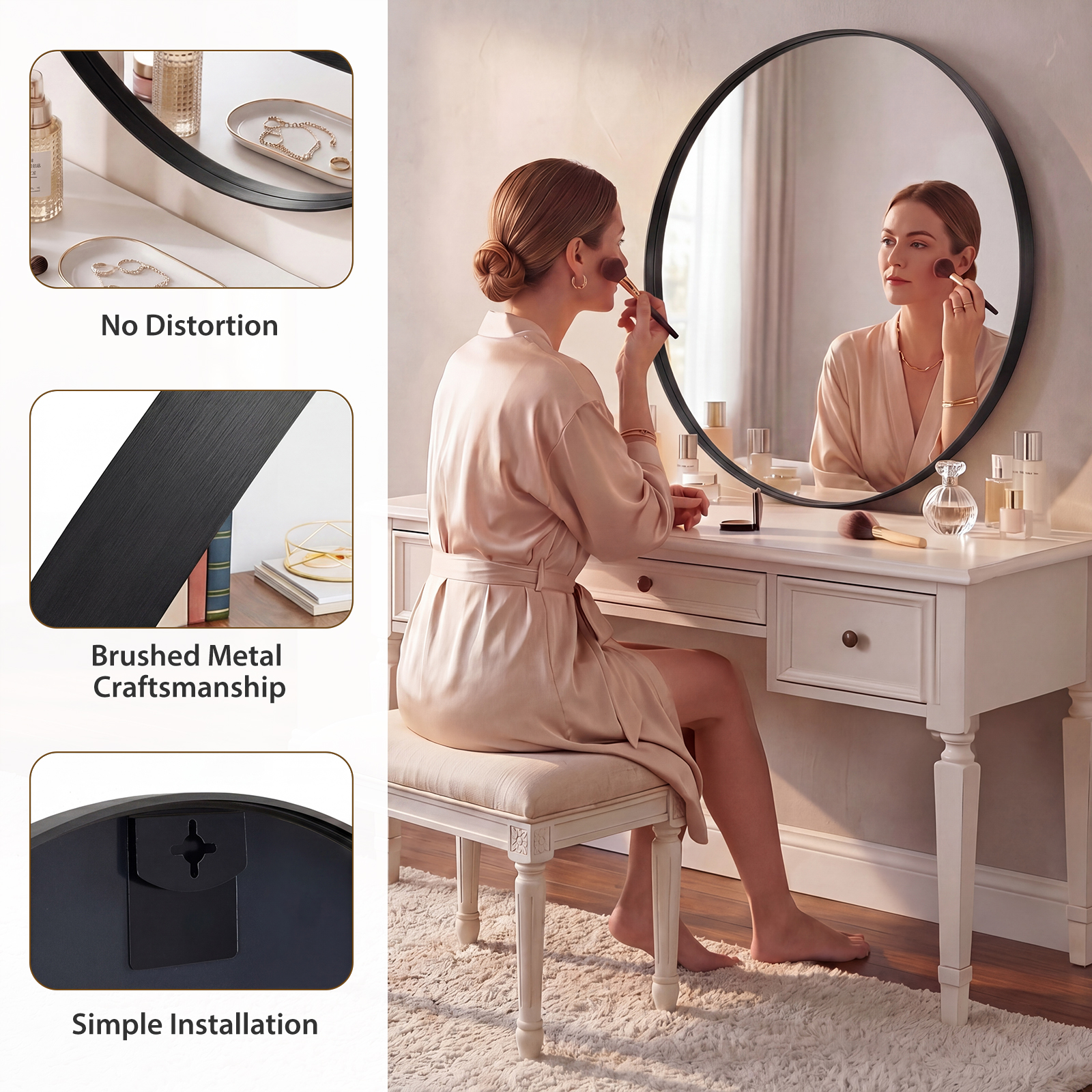 JHK Groove Gold Round Vanity F - огляд і ціна Home Bathroom Glass