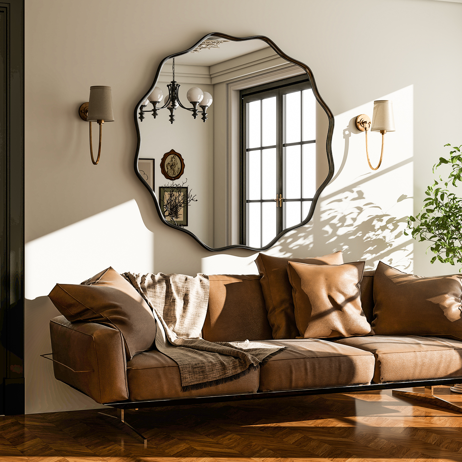 Wavy Round Bathroom Mirror Dec - огляд і ціна Home Bathroom Glass