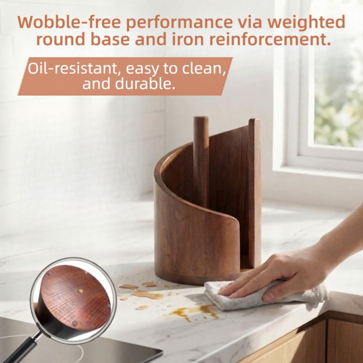 Natural Wood Kitchen Paper Tow - огляд і ціна Home Bathroom Paper Towel Holder
