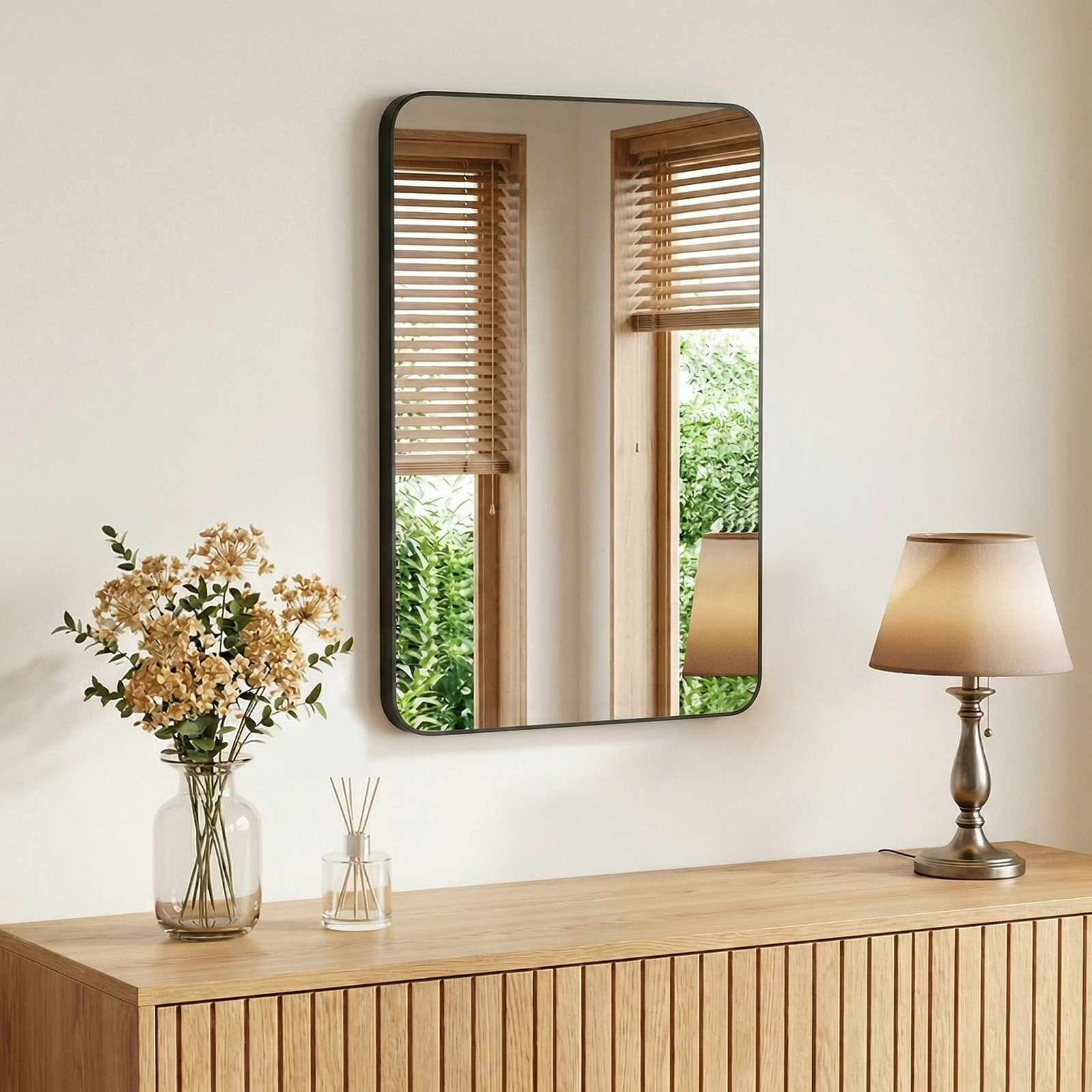 JHK Rounded Rectangle Wall Mir - огляд і ціна Home Bathroom Glass