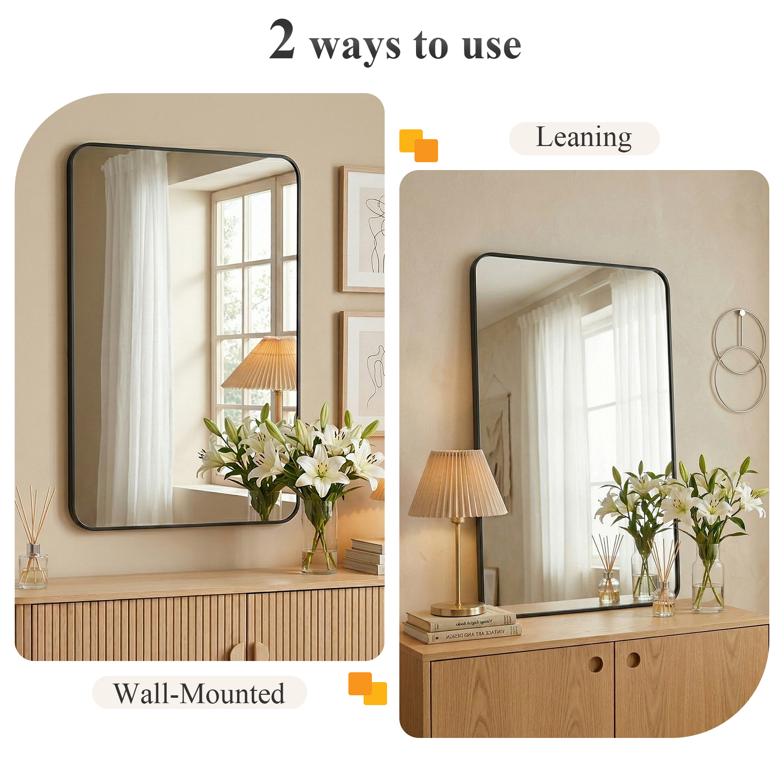 JHK Rounded Rectangle Wall Mir - огляд і ціна Home Bathroom Glass