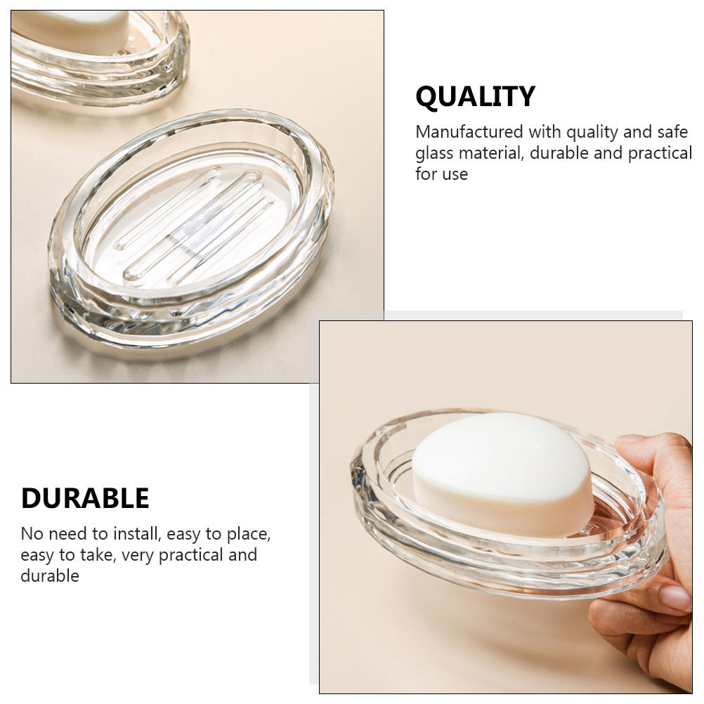 2Pcs Soap Box Transparent Glas - огляд і ціна Home Bathroom Glass