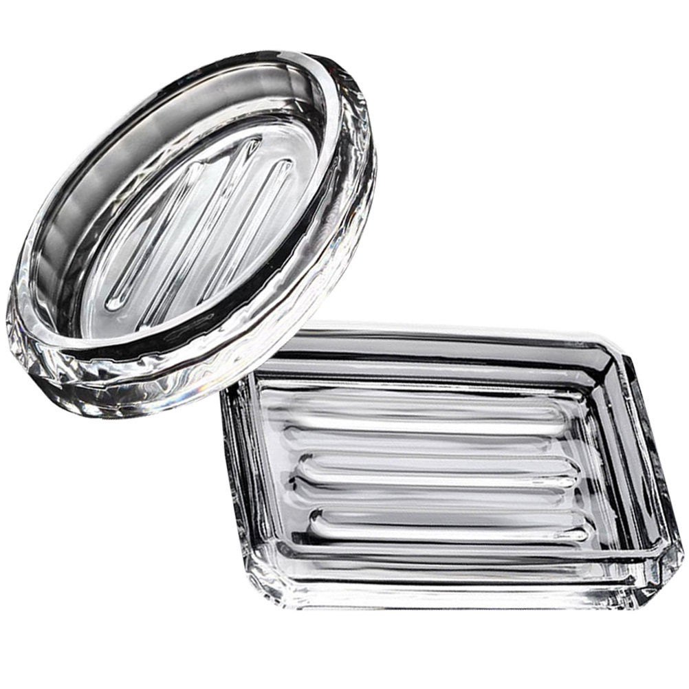 2Pcs Soap Box Transparent Glas - огляд і ціна Home Bathroom Glass