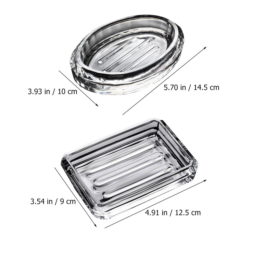 2Pcs Soap Box Transparent Glas - огляд і ціна Home Bathroom Glass