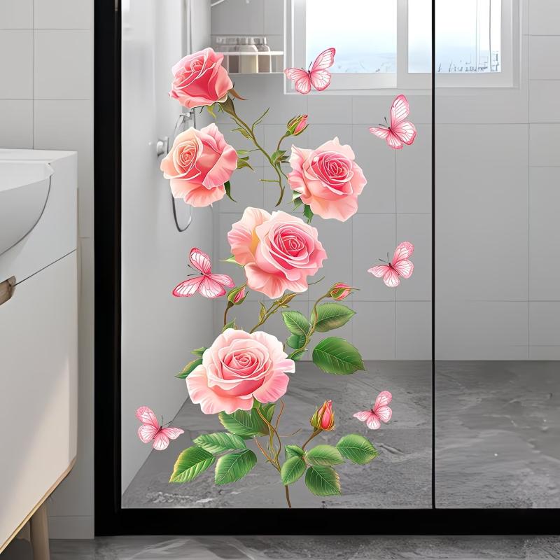 Removable Rose Glass Stickers  - огляд і ціна Home Bathroom Glass