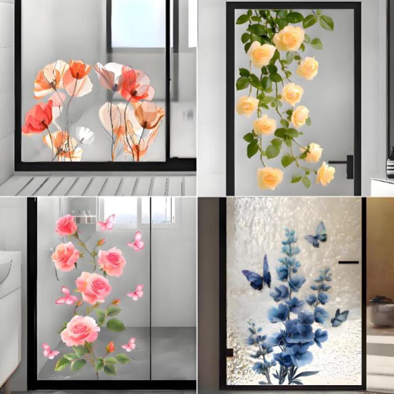 Removable Rose Glass Stickers  - огляд і ціна Home Bathroom Glass