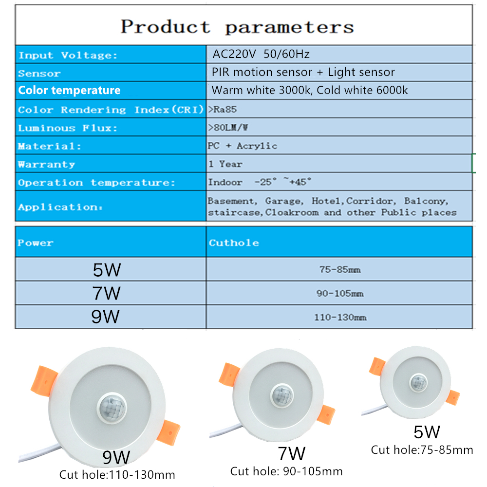 5W 7W 9W PIR Motion Sensor LED - огляд і ціна Home Of The Year Bathroom